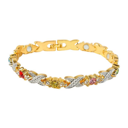 Fashionable Magnetic Bracelet with Rhinestones
