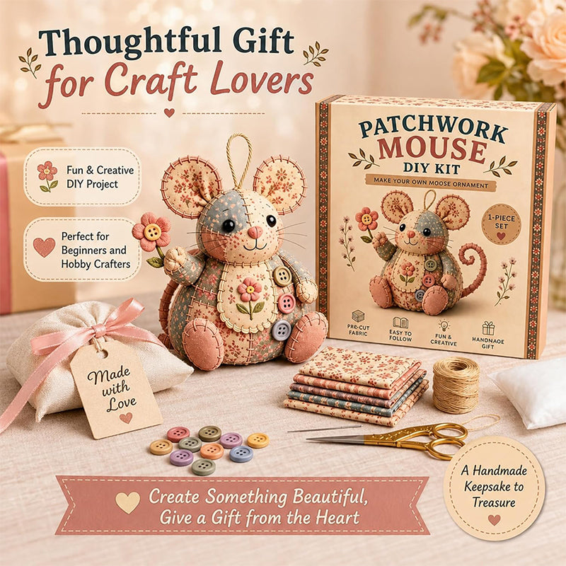 🎁Hot sale🧵Handcrafted Vintage Mouse Plush Sewing Kit