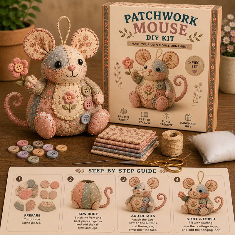 🎁Hot sale🧵Handcrafted Vintage Mouse Plush Sewing Kit