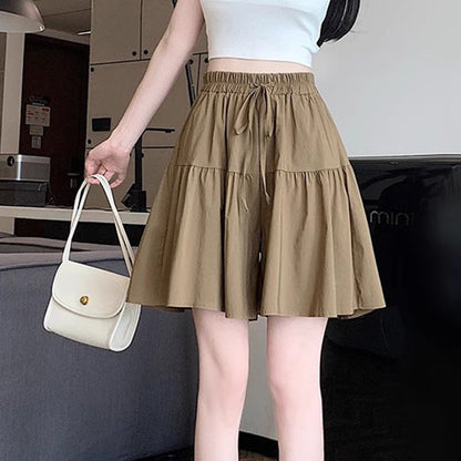 Women High Waist Skirt Pants Wide Leg Ruffle Culottes