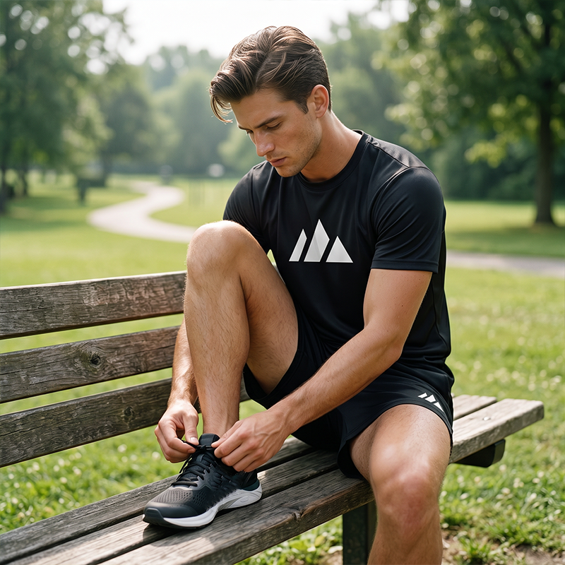 Men's Short Sleeve T-Shirt & Drawstring Shorts Set