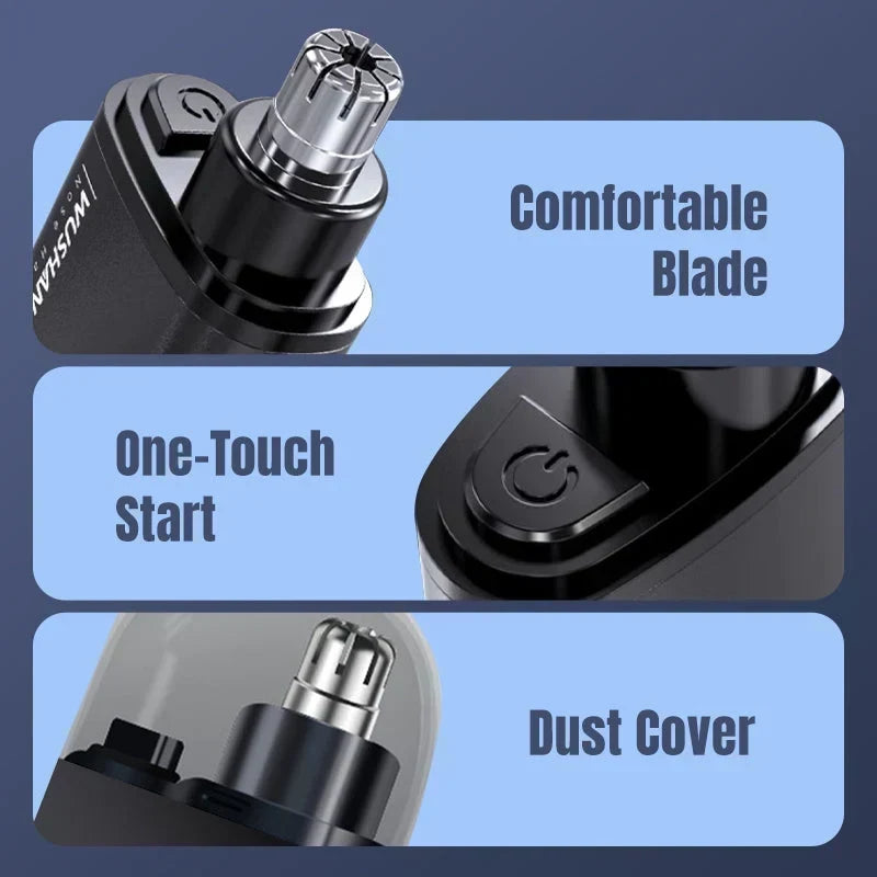 ⚡ Rechargeable Electric Nose Hair Trimmer, Portable Safe Round Head Mens Grooming Tool