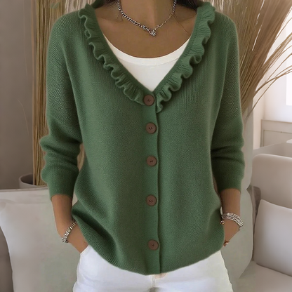 💖Women's Ruffle Collar Knit Cardigan