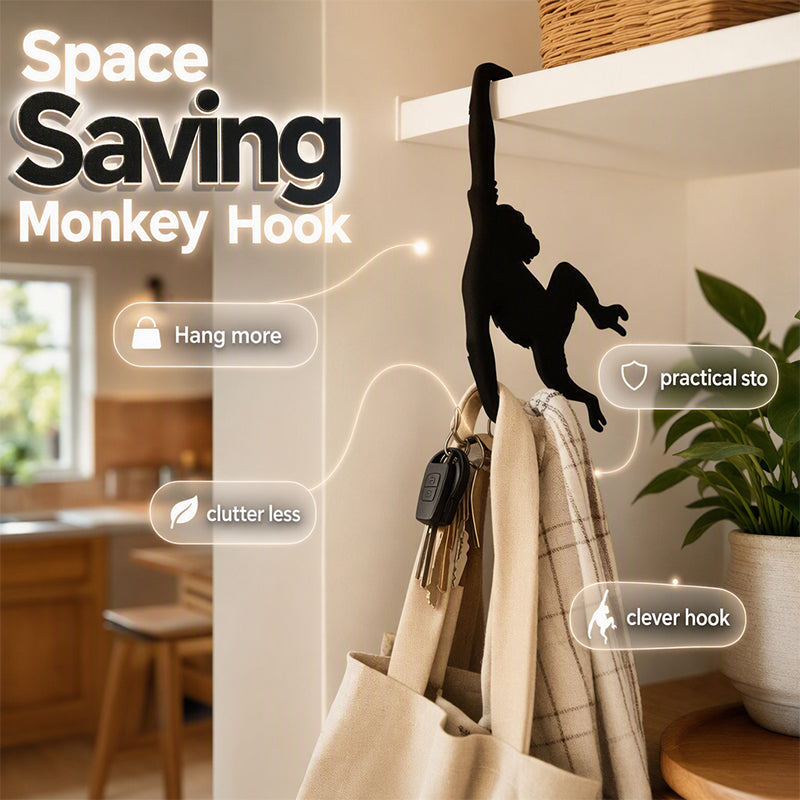 🐒 Monkey Shaped Banana Hook – Hang Fruit, Keys & Bags – Playful Storage with Personality! ✨