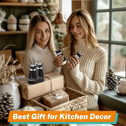 🐧Penguin Design Salt and Pepper Shaker Set, Transparent Glass Bottom Seasoning Dispenser, Large‑Mouth Refillable Spice Container for Kitchen Countertop