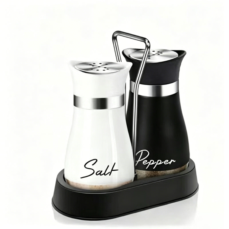🐧Penguin Design Salt and Pepper Shaker Set, Transparent Glass Bottom Seasoning Dispenser, Large‑Mouth Refillable Spice Container for Kitchen Countertop