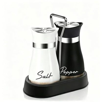 🐧Penguin Design Salt and Pepper Shaker Set, Transparent Glass Bottom Seasoning Dispenser, Large‑Mouth Refillable Spice Container for Kitchen Countertop