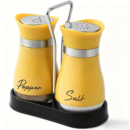 🐧Penguin Design Salt and Pepper Shaker Set, Transparent Glass Bottom Seasoning Dispenser, Large‑Mouth Refillable Spice Container for Kitchen Countertop