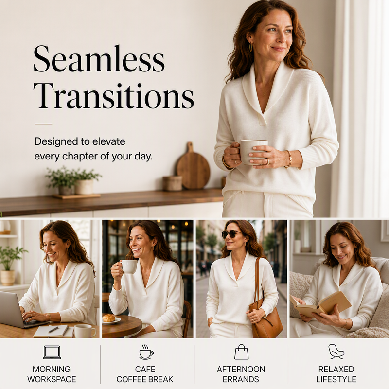 ☁️ Cozy Everyday Comfort | Women's Shawl-Collar Pullover Sweater