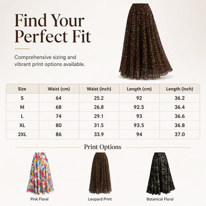 Women's Print A-Line Maxi Skirt