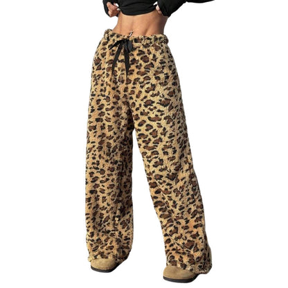 ☁️ Cozy Everyday Comfort | Women's Plush Plaid Wide-Leg Pants