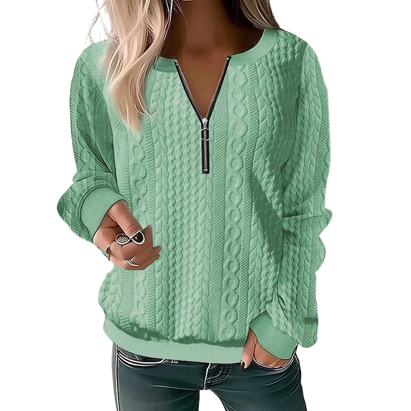 Women’s Half-Zip Cable Knit Sweatshirt