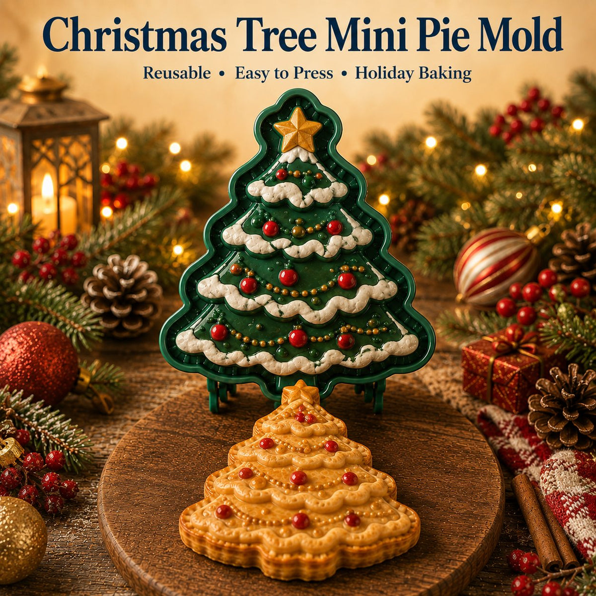 🎄🥧 Christmas Mini Pie Mold 🎅 Festive Press Maker for Santa, Gingerbread & Reindeer Pastries