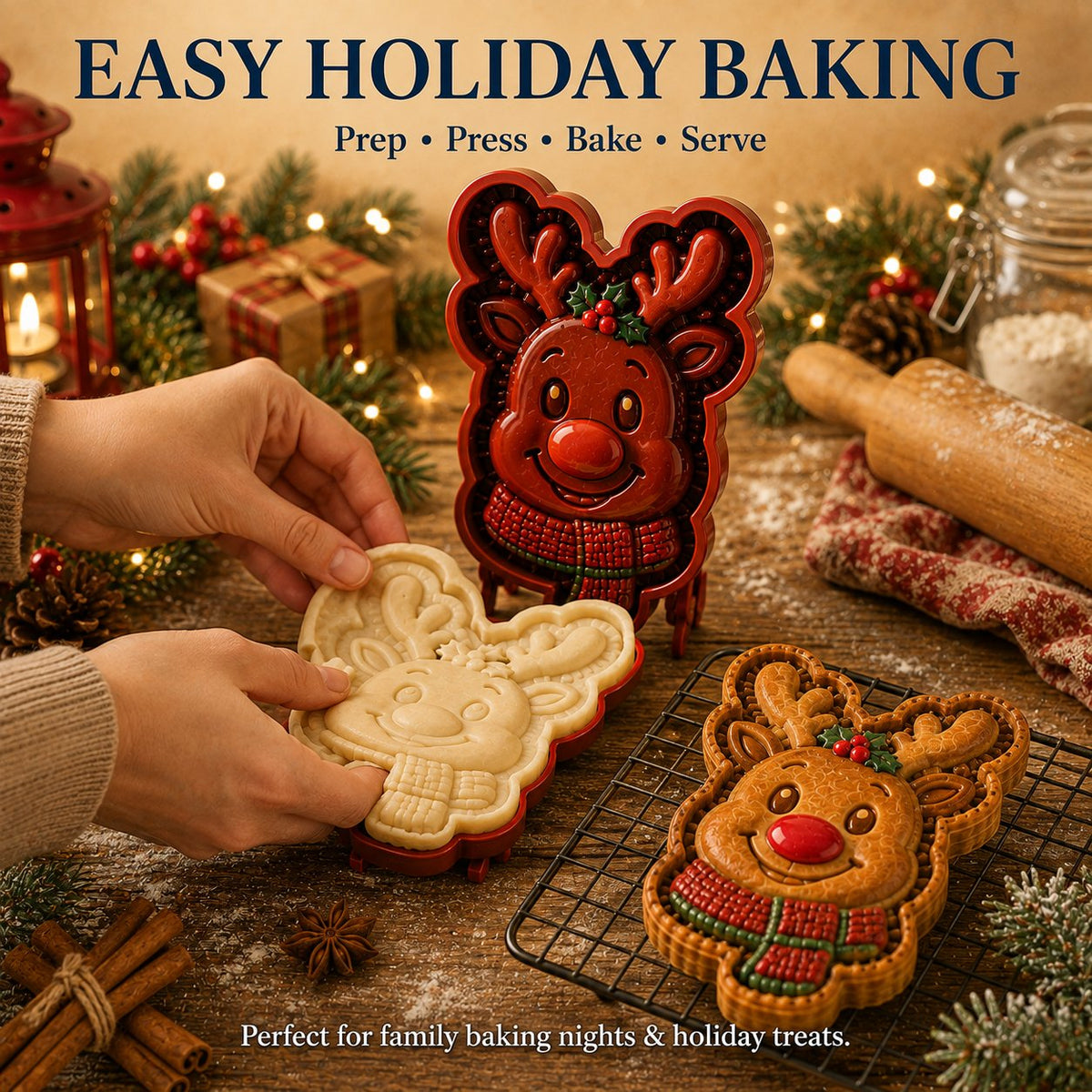 🎄🥧 Christmas Mini Pie Mold 🎅 Festive Press Maker for Santa, Gingerbread & Reindeer Pastries