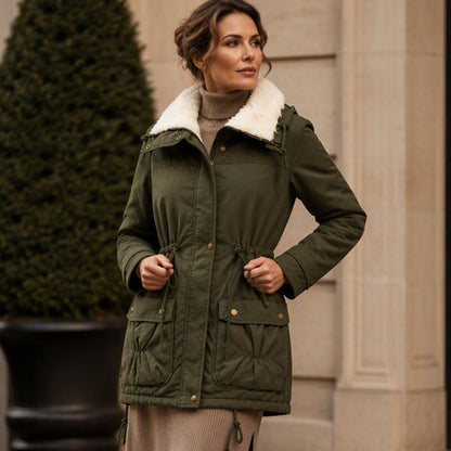 Women's Mid-Length Hooded Padded Jacket