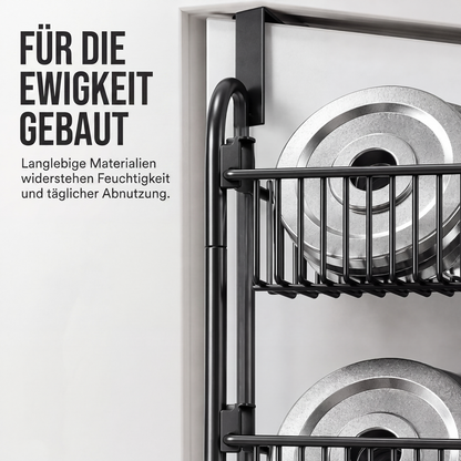 🚪Over the Door Hanging Organizer – Drill-Free Installation, Multi-Tier Carbon Steel Baskets & Space-Saving Design – Practical Storage for Any Room 🧺