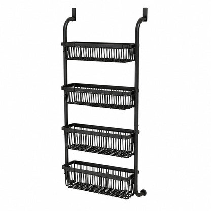 🚪Over the Door Hanging Organizer – Drill-Free Installation, Multi-Tier Carbon Steel Baskets & Space-Saving Design – Practical Storage for Any Room 🧺