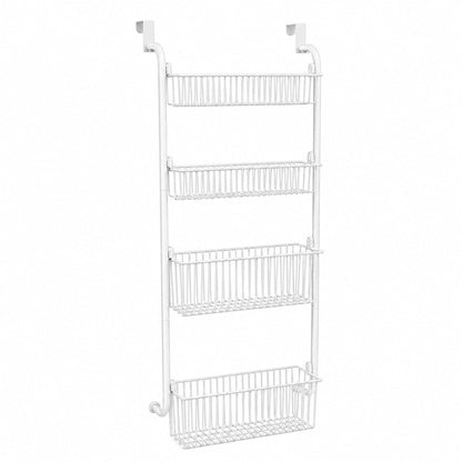 🚪Over the Door Hanging Organizer – Drill-Free Installation, Multi-Tier Carbon Steel Baskets & Space-Saving Design – Practical Storage for Any Room 🧺