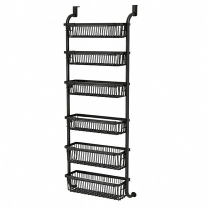 🚪Over the Door Hanging Organizer – Drill-Free Installation, Multi-Tier Carbon Steel Baskets & Space-Saving Design – Practical Storage for Any Room 🧺