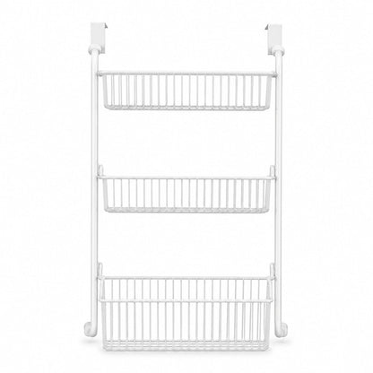 🚪Over the Door Hanging Organizer – Drill-Free Installation, Multi-Tier Carbon Steel Baskets & Space-Saving Design – Practical Storage for Any Room 🧺