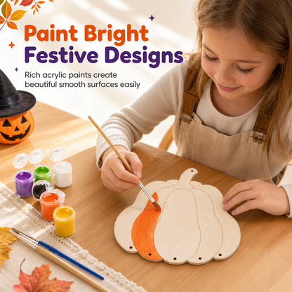 ⏰ Halloween Wooden Pumpkin Craft Kit | DIY Wind Chime 🎃