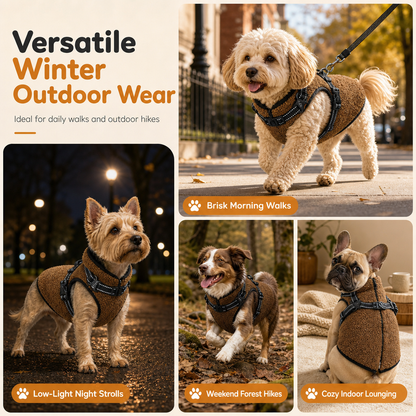 Winter Coat for Dogs – Built-In Harness & Reflective Strips ✨