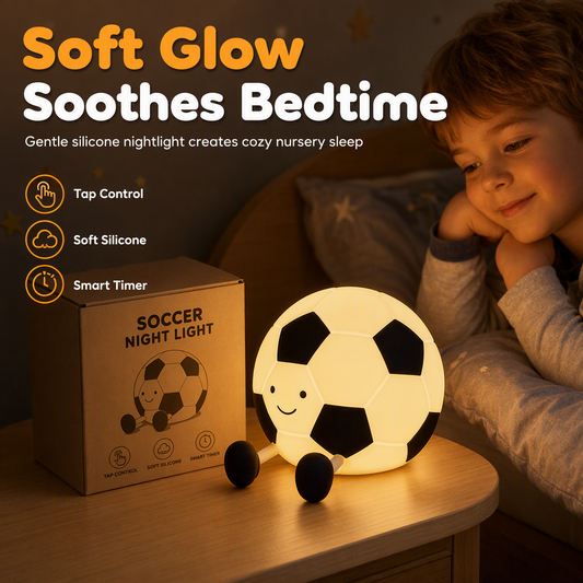 ⚽ 💡 Rechargeable Soccer Night Lights – Soft Glow, Tap Control, Kid-Safe ✨