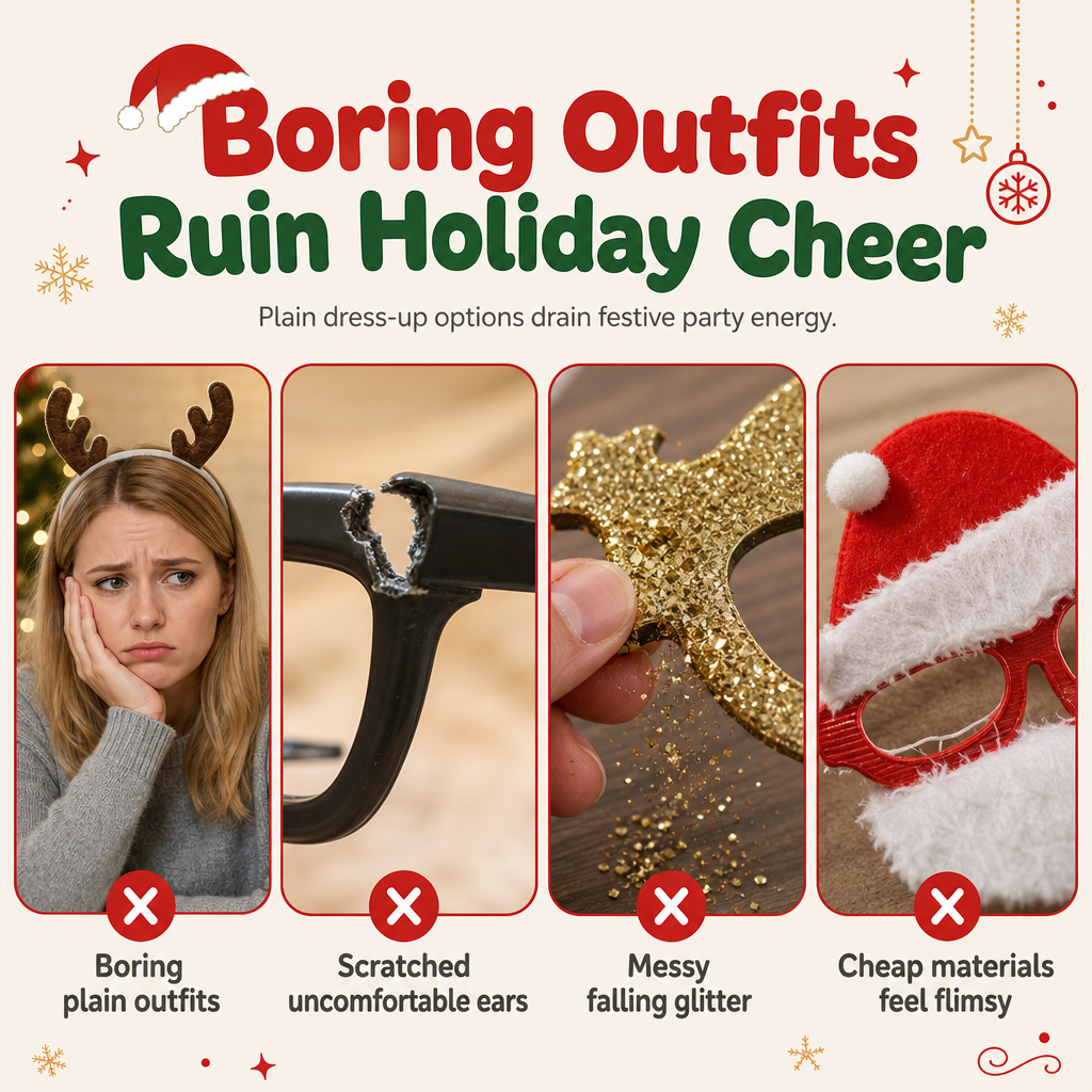 👻 🎃Novelty Christmas Eyeglass Frames Funny Holiday Party Decoration Eyewear