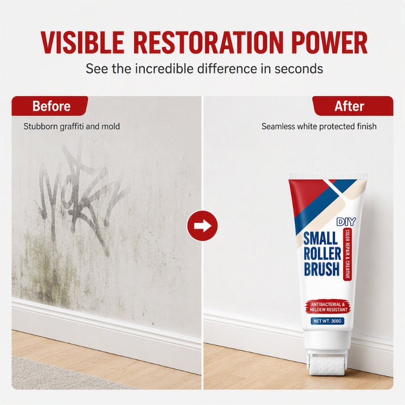 🧱🖌️✨Waterproof Wall Repair Paste with Integrated Small Roller Brush
