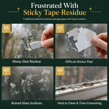 3-Piece Christmas Window Cling Set – Glue-Free Static Holiday Decor
