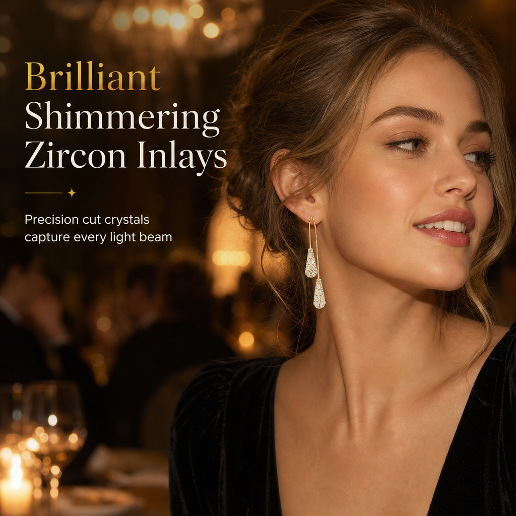 ✨ Women's Dual-Wear Zircon Water Drop Tassel Earrings – Elegant & Versatile 💎🌸