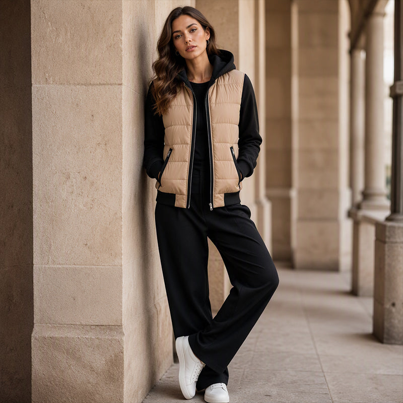 💖🌸Women's Color-Block Padded Hooded Jacket