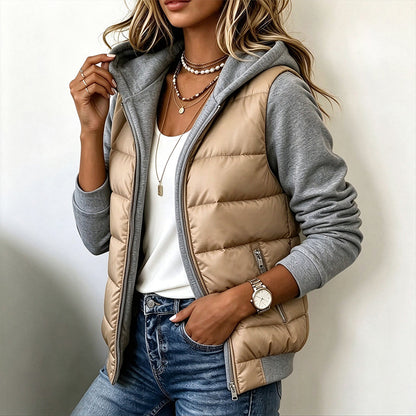 💖🌸Women's Color-Block Padded Hooded Jacket