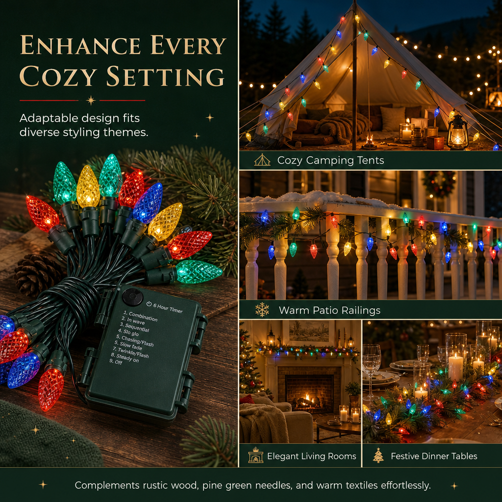 🍓 ✨ Battery Operated Strawberry String Lights – 8 Modes, Waterproof, Festive Decoration 🎃