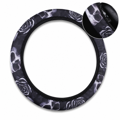 Universal 38cm Ringless Silk Steering Wheel Cover Printed Breathable Car Wheel Protector for All Seasons