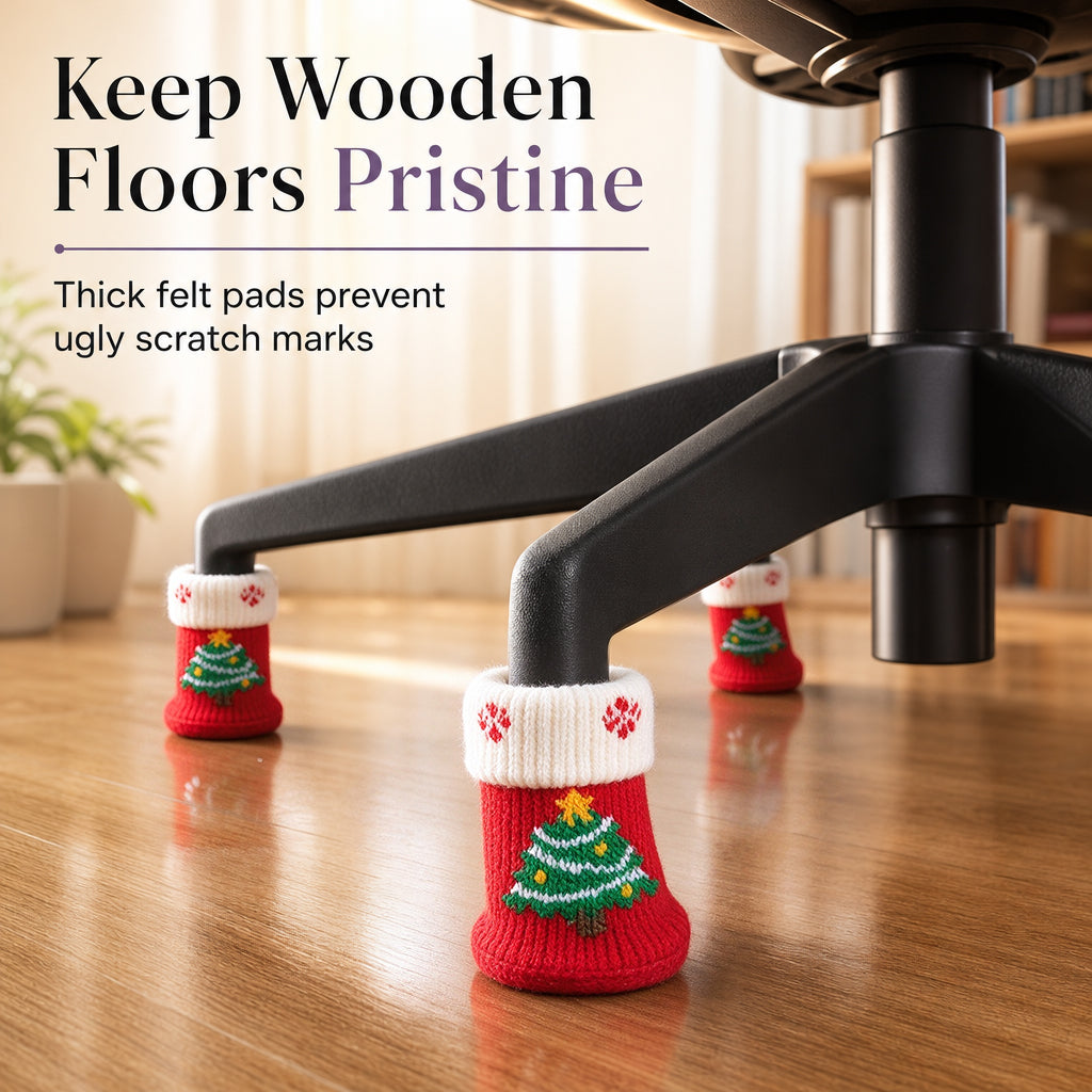 🎄 🪑 Christmas Chair Leg Covers – Felt pads, non-slip & 4-piece set ✨