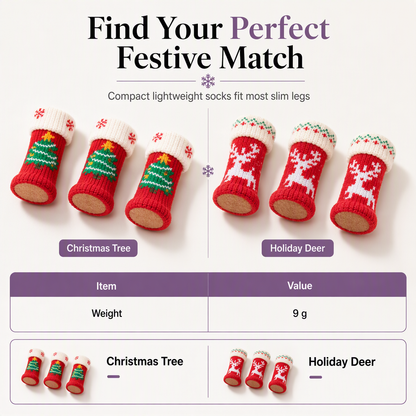 🎄 🪑 Christmas Chair Leg Covers – Felt pads, non-slip & 4-piece set ✨