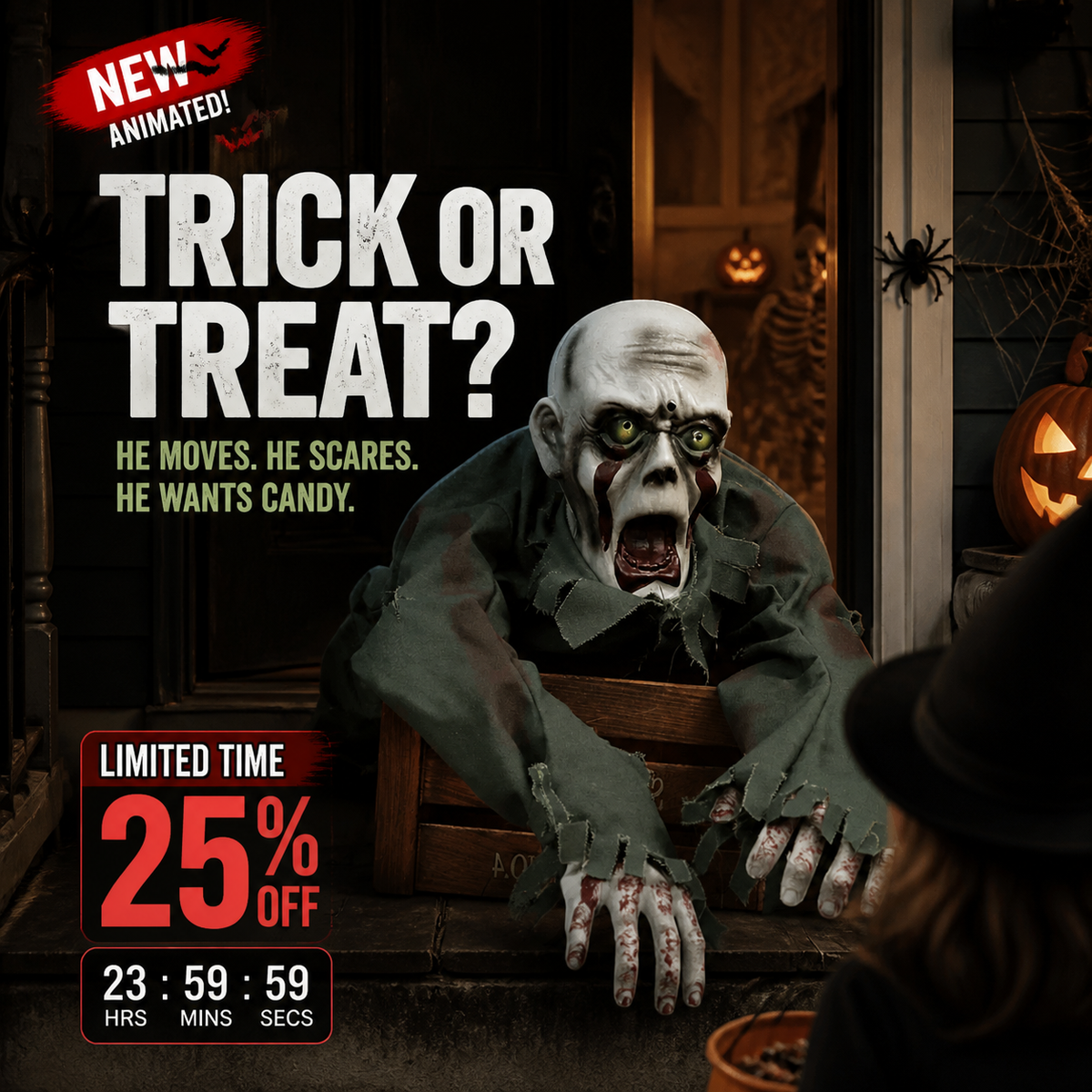 Halloween Horror Model Crawling Ghost