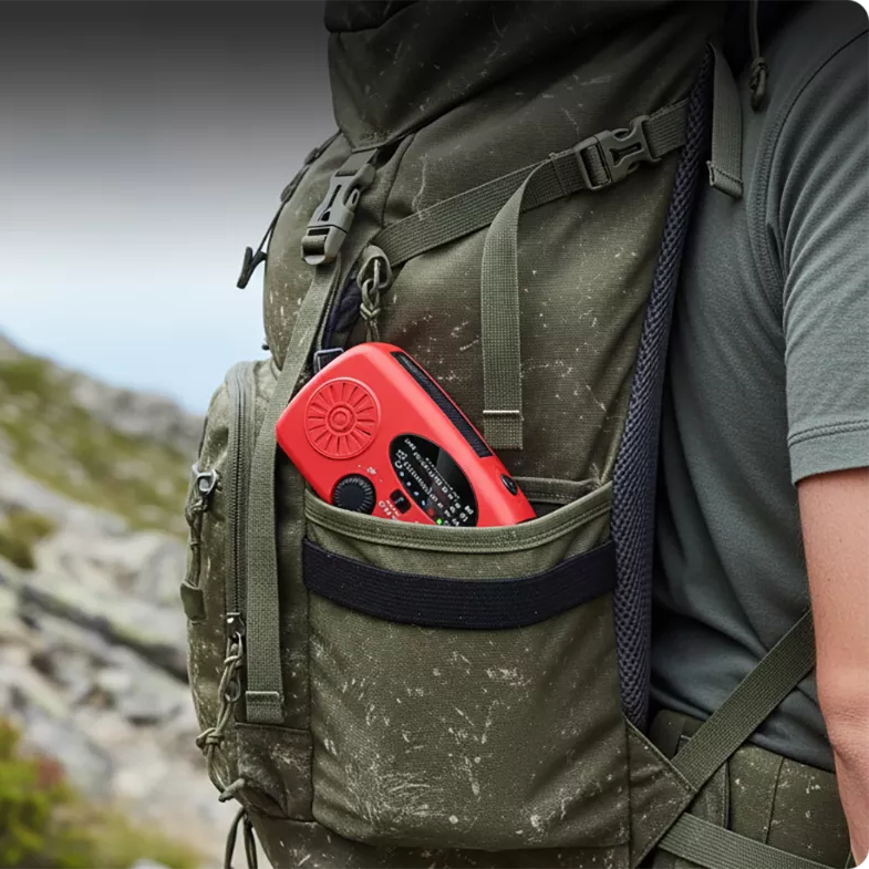 Multifunctional Portable Solar Emergency Radio – Power Bank, Hand Crank & Weather Alert for Outdoor & Crisis Preparedness