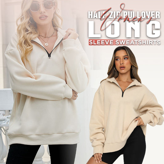 Women's Half Zip Pullover Long Sleeve Sweatshirts