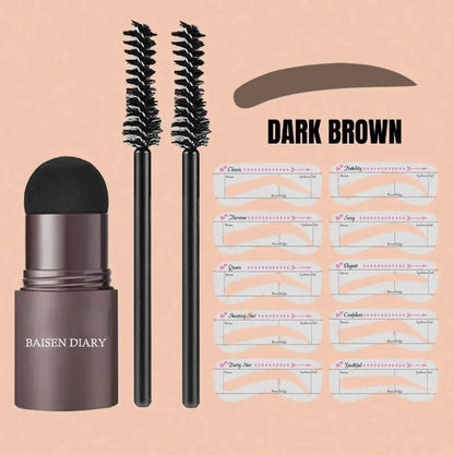 Brow Stamp Set + 10 Templates & 2 Brow Brushes