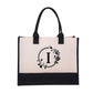 DIY Letter Canvas Bag Women Hit Color Simple Shoulder Shopping Tote Handbag