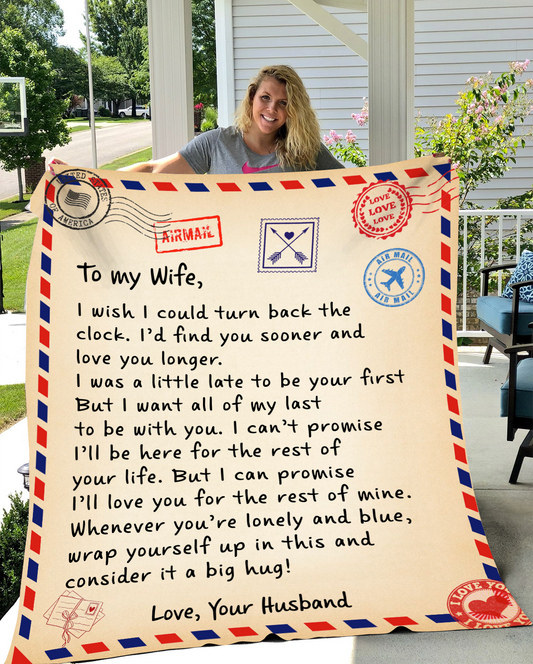 To My Wife - Giant Love Letter Cozy Plush Fleece Blanket